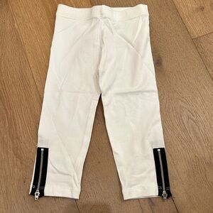 Chic White Kids Leggings with Zipper Detail